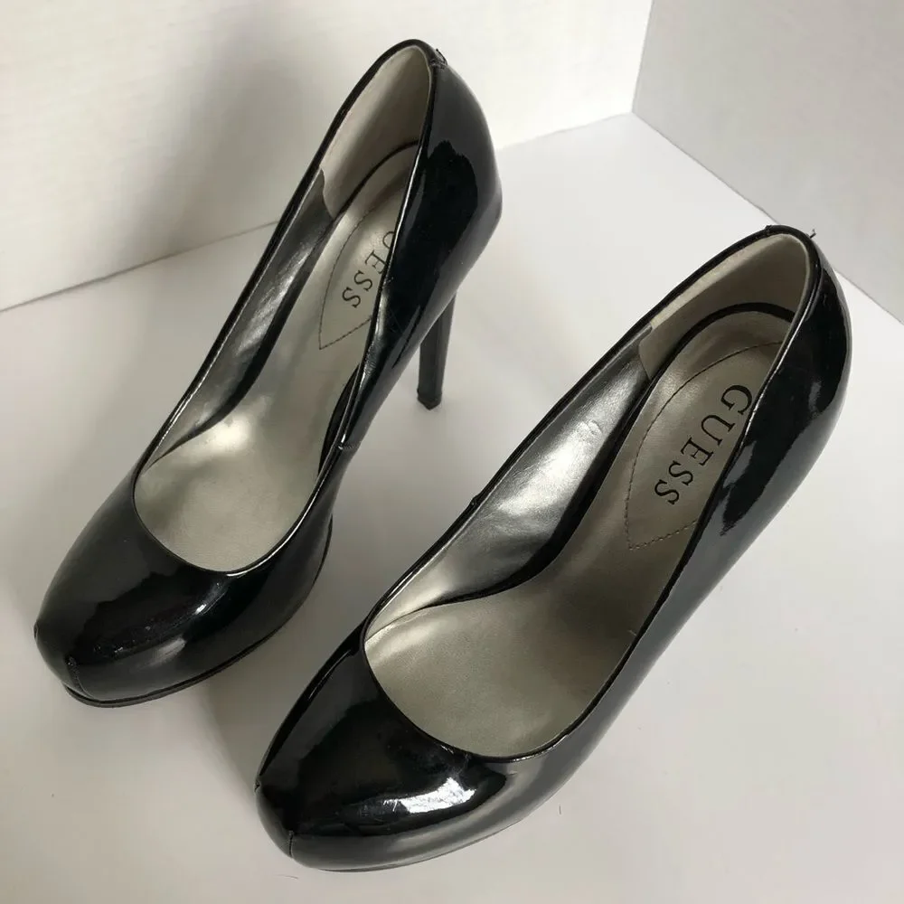 Guess Black Patent Leather 5 Inch Heels, Size 6.5M - Picture 3 of 8